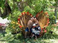 Dave and leenie in wedding trhowns 2 